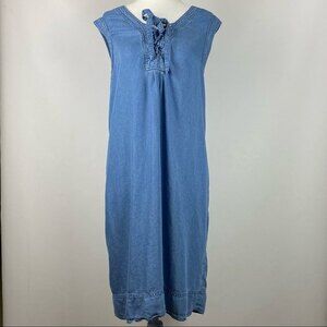 New Directions Dress Womens Large Blue Sleeveless Lightweight Pullover Summer